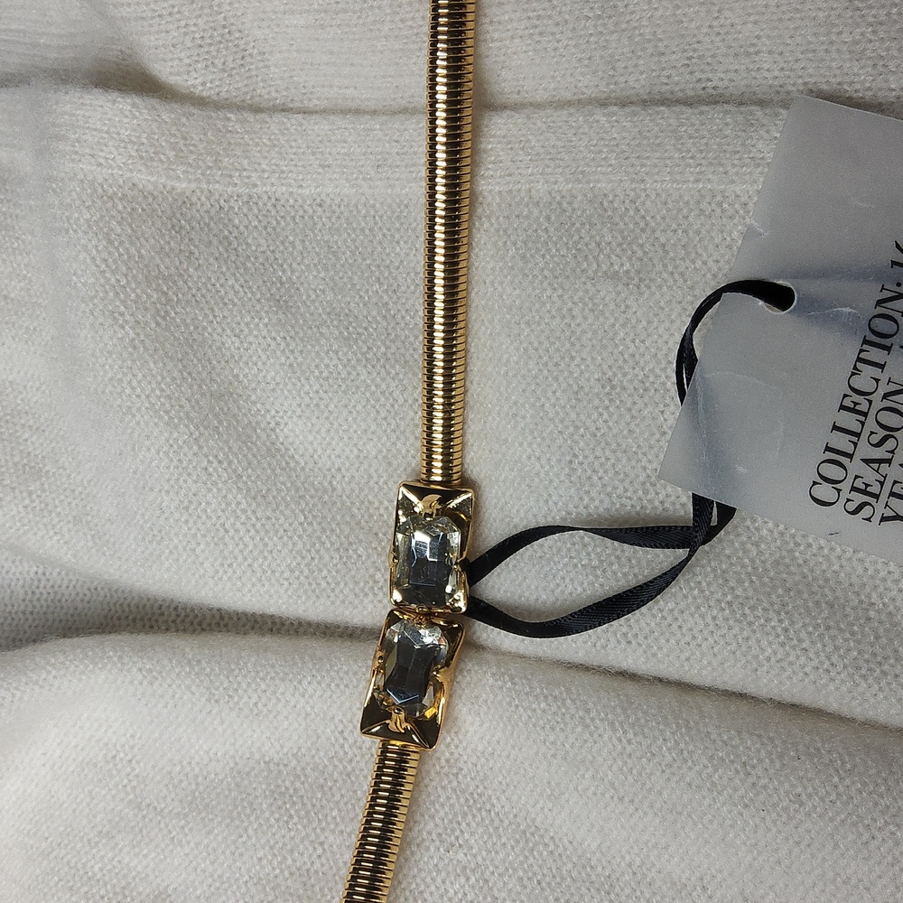 Zara Gold Belt with Crystal Detail